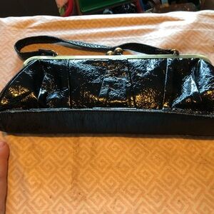 Chic Black Patent Leather Clutch -Classic vintage black clutch, super clean